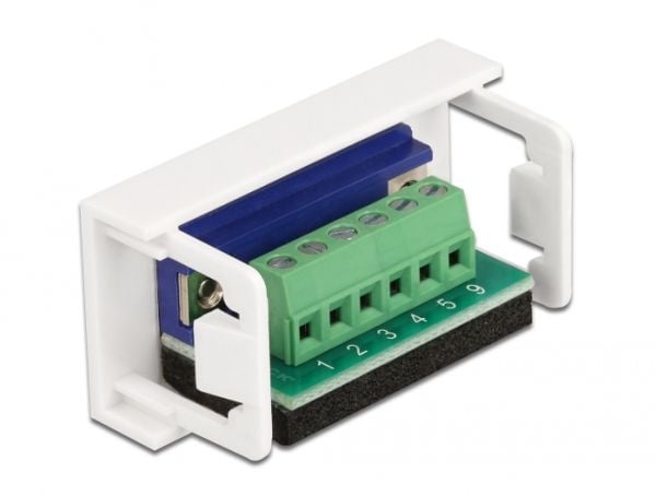 Delock - Easy 45 - trykklåsmodul - 9-pin D-Sub ( female ) - hvit, RAL 9003