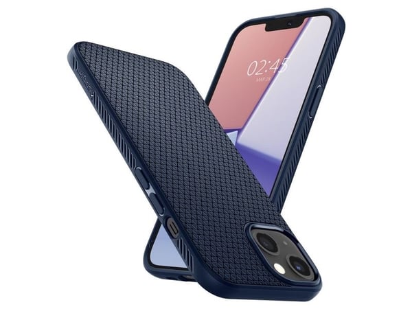 Spigen Liquid Air - Baksidedeksel for mobiltelefon - termoplast-polyuretan (TPU) - marineblå - for Apple iPhone 13