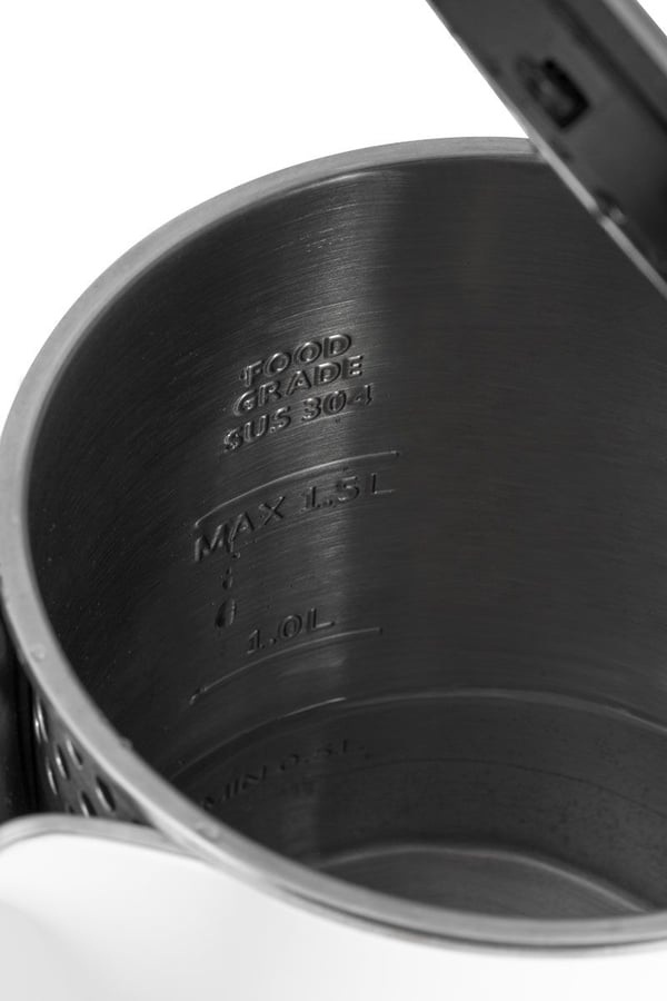 Concept RK3300, 1,5 l, 2200 W, Hvit, Plast, Rustfritt stål, Justerbar termostat, Trådløs
