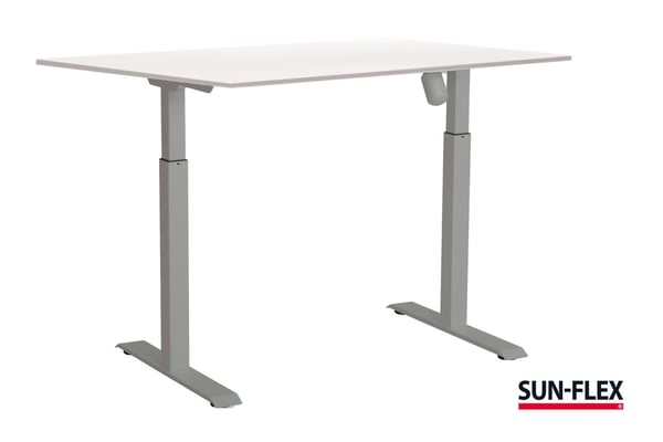 SUN-FLEX® EASYDESK ADAPT l, hvit aluminium, hvit laminat, 160*80 cm