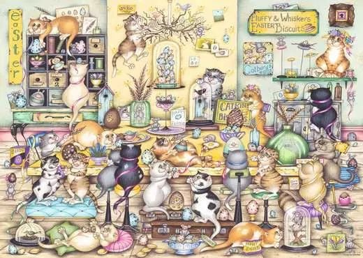 Ravensburger Crazy Cats, 1000 kpl, Taide, 14 vuosi/vuosia