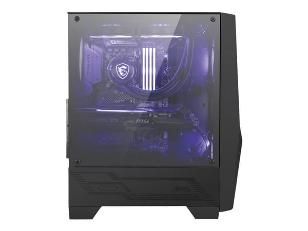 MSI MAG Forge 100M - Tower - ATX - sidepanel med vindu (herdet glass) - ingen strømforsyning (ATX) - USB/lyd