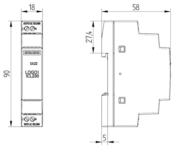 Siemens 6EP4683-6LB00-0AY0 strömförsörjning för DIN-skena (DIN-rail)