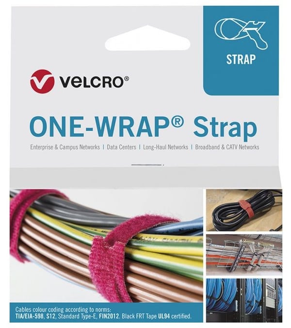 Velcro ONE-WRAP, Avattava johdinside, Polypropeeni (PP), Velcro, Musta, 200 mm, 20 mm, 25 kpl