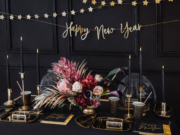 PartyDeco SKMAT-010, Rund, Svart, 5 timer, 10 stykker