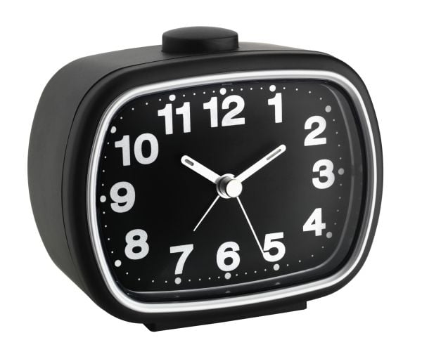 TFA - Väckarklocka - rektangulär - kvarts - skrivbord - svart