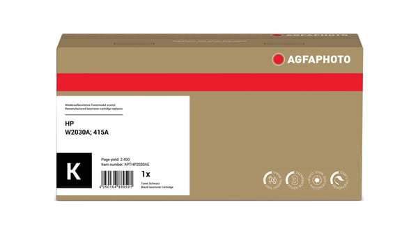 AgfaPhoto - Sort - kompatibel - boks - Genproduceret - tonerpatron (alternativ til: HP W2030A, HP 415A) - HP Color LaserJet Pro M454, MFP M479 -lai...
