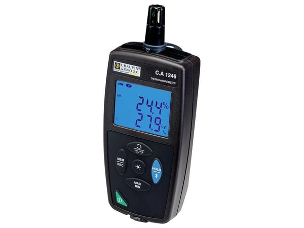 Chauvin Arnoux C.A 1246 Fuktmätare (hygrometer) 3,0 % rH 98,0 % rH Datalogger och trådlöst USB-gränssnitt, Dataloggerfunktion,