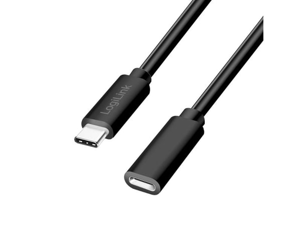 LogiLink CU0210, 1 m, USB C, USB C, USB 2.0, 480 Gbit/sek, Svart