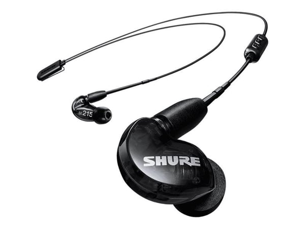 Shure SE215 Sound Isolating - Sound Isolating - ørepropper - i øret - kablet - 3,5 mm jakk - gjennomskinnelig sort