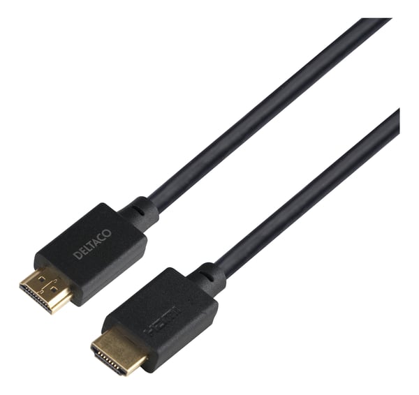 Deltaco HU-20-LSZH, 2 m, HDMI Type A (Standard), HDMI Type A (Standard), 7680 x 4320 piksler, Svart