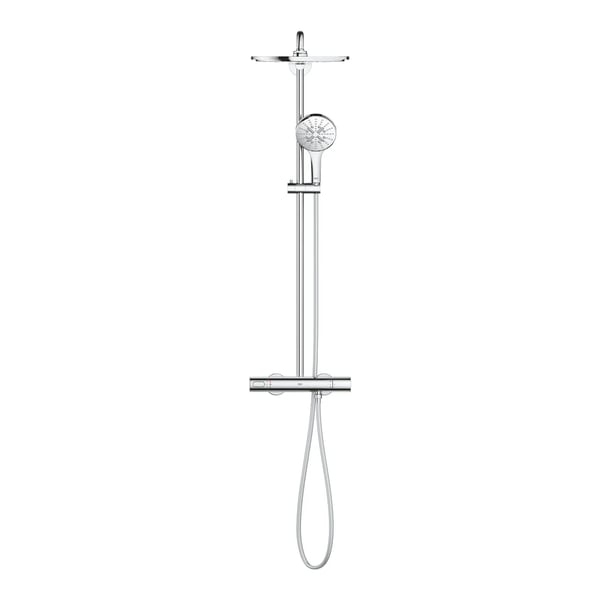 Grohe Rainshower 310 brs syst - Med term. till vægmont., Silverflexbrs sl 1.750 mm. 27966001