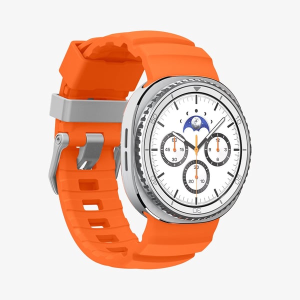 Spigen WBS2, Yhtye, Älykello, Oranssi, Samsung, Watch 8 (40mm), Watch 8 (44mm), Watch 8 Classic (46mm), Silikoni