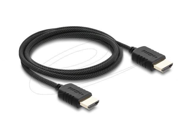 Delock - High Speed - HDMI-kabel - HDMI hann til HDMI hann - 2 m - tredobbeltskjermet koaksial - svart - 8 K 60 Hz (7680 x 4320) støtte, 5 K 120 Hz...