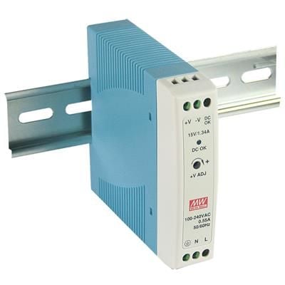 MEAN WELL MDR-20-5, 90 - 264 V, 20 W, 5 V, 3 A, RoHS, 100 mm