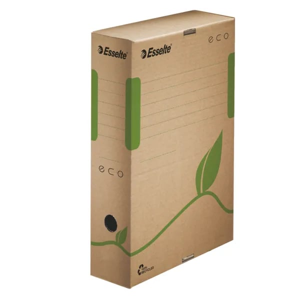 Esselte arkivboks ECO, DIN A4, brun (B) 80 mm laget av 100 % resirkulert papp, 100 % resirkulerbar, - 25 stk (623916)
