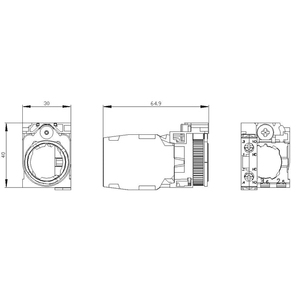 Siemens 3SU1500-1AA10-1FA0 Hållare 3-fold (B x H) 30 mm x 40 mm 1 st