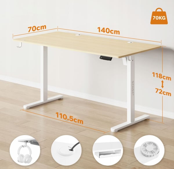 Nojo Furu 140 cm x 70 cm Hvit Furu