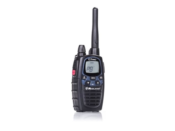 Midland G7 Pro Walkie Talkie, Professional mobile radio (PMR), 69 channels, 446.00625 - 446.09375 MHz, 10 m, LCD, AA