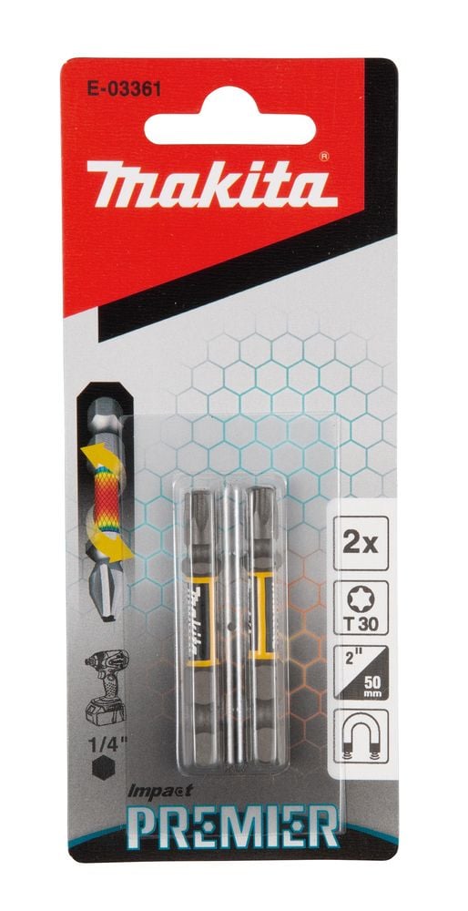 Makita Impact Premier - Skruvmejselhuvud - 2 delar - torx - T30 - hexagonalt - längd: 50 mm