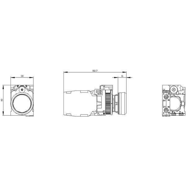 Siemens 3SU11000AB101FA0 3SU1100-0AB10-1FA0 Trykknap Frontring plastic, Rund Knap Sort 1 stk