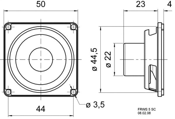 Visaton FRWS 5 SC - 8 Ohm 2 tuuman 5 cm laajakaistakaiutin 4 W 8 Ω Musta magneettisesti suojattu magneettisesti suojattu