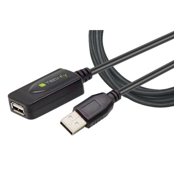 TECHly - USB-förlängningskabel - USB (hane) till USB (hona) - USB 2.0 - 5 m - svart