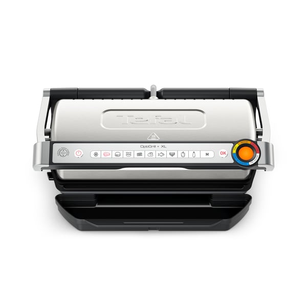 Tefal OptiGrill + XL GC728D10, Musta, Ruostumaton teräs, Suorakulmainen, Painikkeet, 800 cm², 400 x 200 mm, 1 alue(tta)