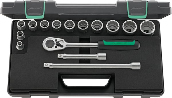 STAHLWILLE 96031435, Støpselsett, 15 hoder, 415 mm, 227 mm, 3,3 kg