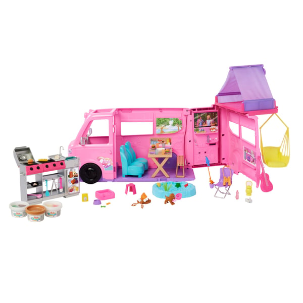 Barbie Dream Camper lekset, 60+ tillbehör, taktält