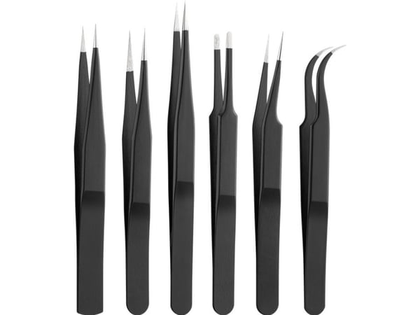 Goobay 41256, Rostfritt stål, Svart, Platt, Spetsig, Böjt, Rak, 6 styck, Upphängbar förpackning