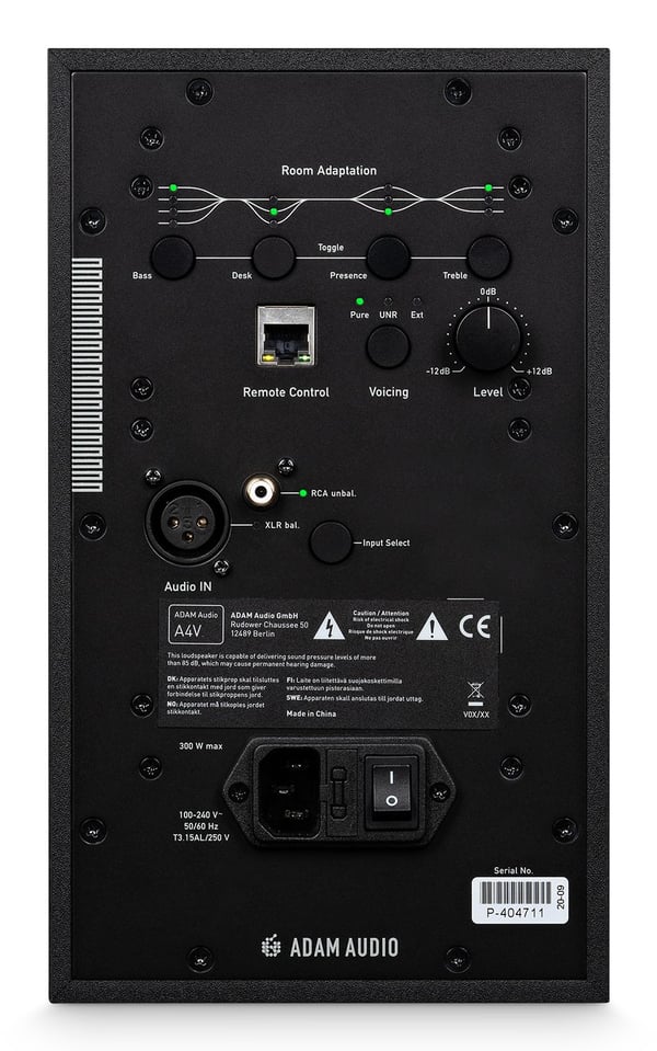 ADAM Audio A4V studiomonitor, 2-veis, 52 – 45 000 Hz, svart
