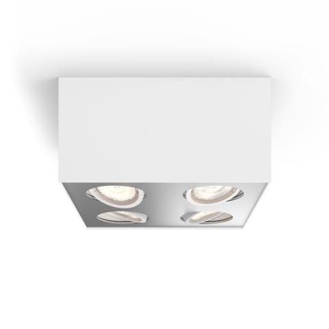 Philips myLiving - Takspotlight - LED x 4 - totalt: 18 W - varmt till klarvitt ljus - 2200-2700 K - låda - vit