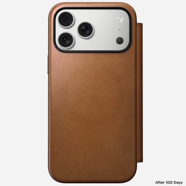 Nomad Modern iPhone 17 Pro Max -nahkainen läppäkotelo, English Tan