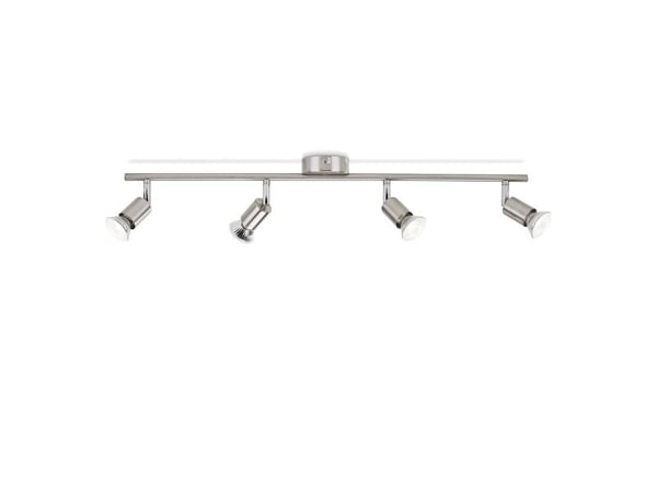 Philips myLiving Limbali tak-/väggspotlight 4 x, Skena för spotlight, GU10, 4 lampor, LED, 230 V, Krom