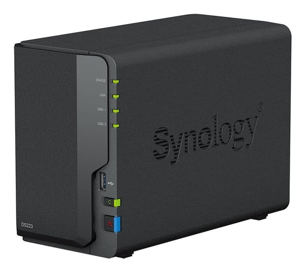 Synology DiskStation DS223 NAS-server med 2 fack 8 TB + 2x WD Red 40EFPX