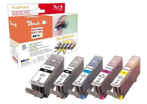 Peach PI100-293, Musta, Syaani, Magenta, Valokuva musta, Keltainen, 5 kpl