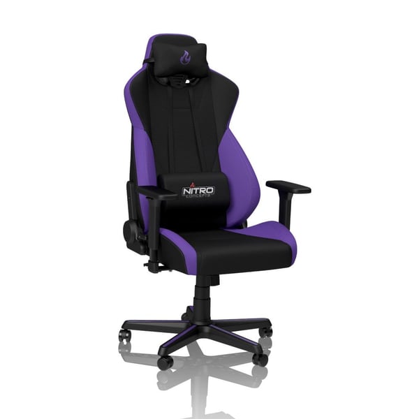 Nitro Concepts S300, Stoppad och vadderad sits sits, Stoppat och vadderat ryggstöd, Svart, Lila, Svart, Lila, Tyg, Skum, Tyg, Skum