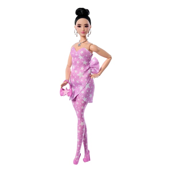 Barbie Deluxe Style Pink Denim Star Wrap Asian