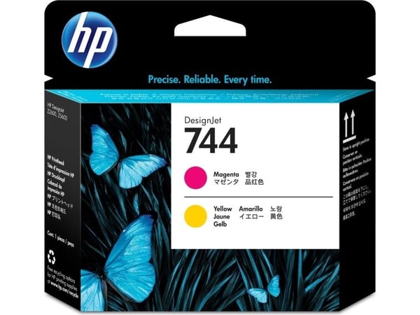 HP 744 Magenta/Yellow DesignJet Printhead, HP DesignJet Z2600 PostScript Printer, HP DesignJet Z5600 PostScript Printer, Termisk blekk-dyse, Fiolbl...