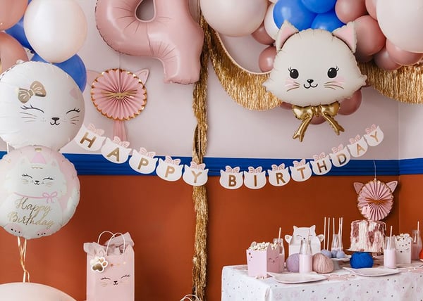 PartyDeco FB361, Ilmapallo, Kalvo, Vaaleanpunainen, Valkoinen, Kuva, Pyöreä, 450 mm