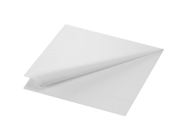 Duni - Serviet - Størrelse 40 x 40 cm - engangs - hvid (pakkaus 125 kpl)