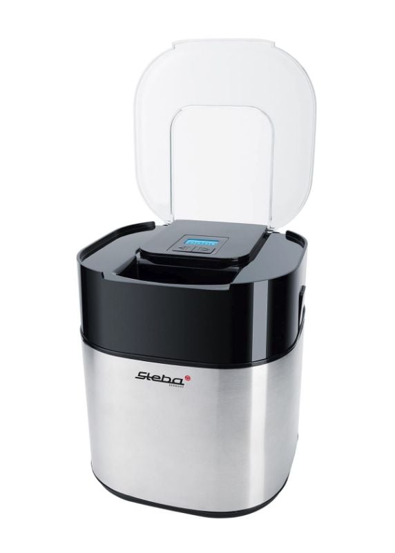 Steba IC 30, Tradisjonell iskremmaskin, 1,5 L, 1 boller, LCD, Rustfritt stål, Svart, Rustfritt stål