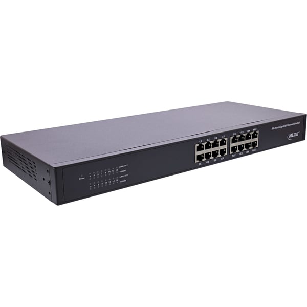 InLine Gigabit Network Switch 16-porter, 1GBit/s, 19\ 1U, vifteløs ( 32311O )"