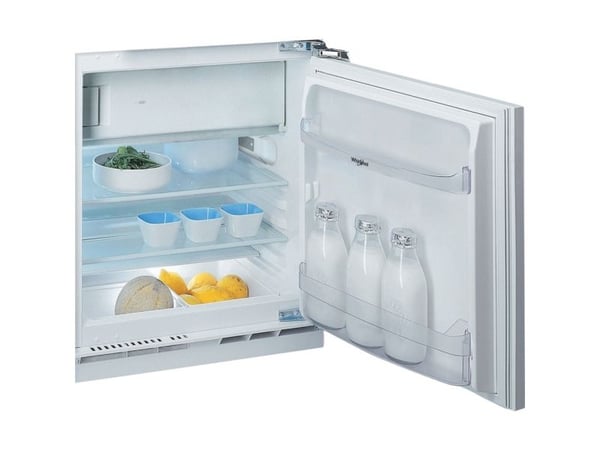 Whirlpool WBUF011 - Kylskåp med frysfack - inbyggd - fördjupning - bredd: 60 cm - djup: 55 cm - höjd: 82 cm - 126 liter - Klass E - vit