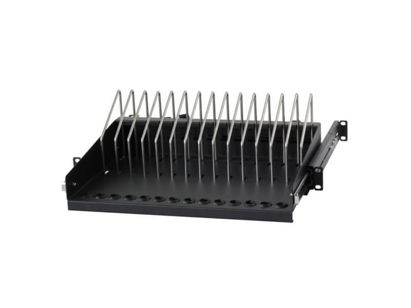 Techly I-CABINET-TRAY14BK utdragbar rackhylla, 19", 14 fack