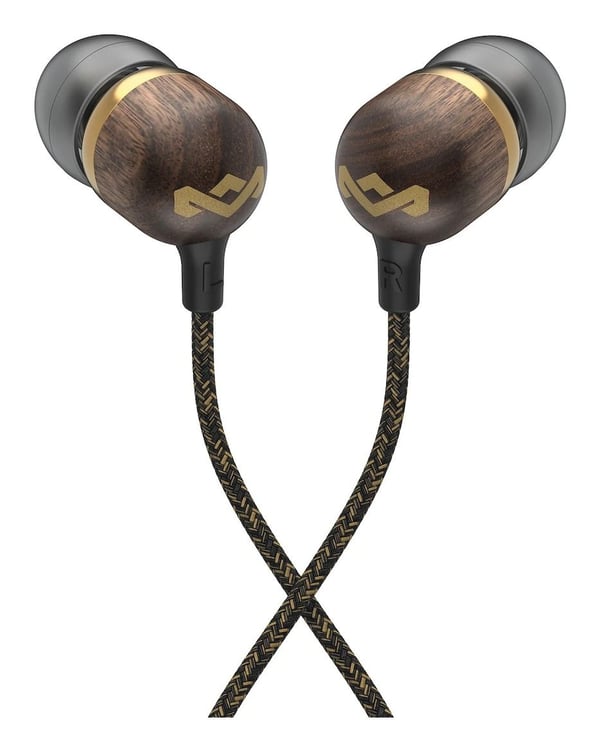 House of Marley Smile Jamaica - Ørepropper med mikrofon - i øret - kablet - lydisolerende - messing