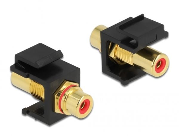 Delock - Modulinnlegg - RCA - svart, red insulator