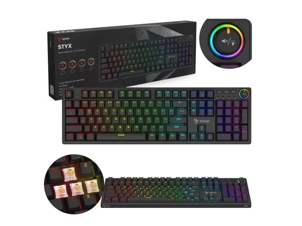 Savio SAVIO TEMPEST X2 Mekaaninen RGB-näppäimistö, Outemu PUNAINEN