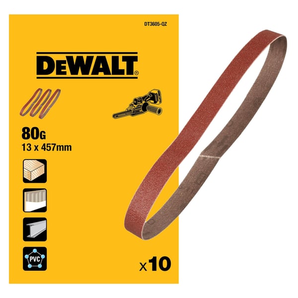 kangashiomahihna 457x13mm, karkeus 80, DCM200, DeWalt [DT3605-QZ] 10 kpl.